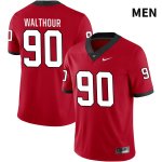 Men's Georgia Bulldogs NCAA #90 Tramel Walthour Nike Stitched Red NIL 2022 Authentic College Football Jersey FTS1554HI
